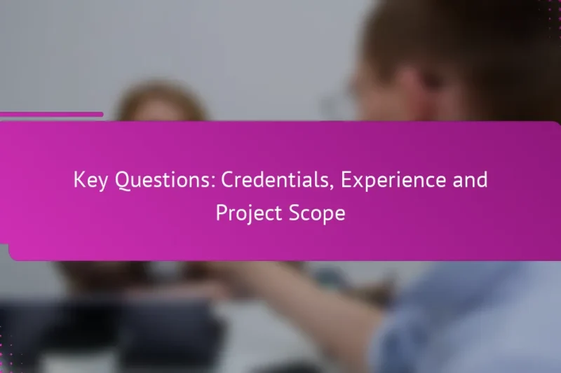 Ключевые вопросы: Квалификация, Опыт и Объем проекта