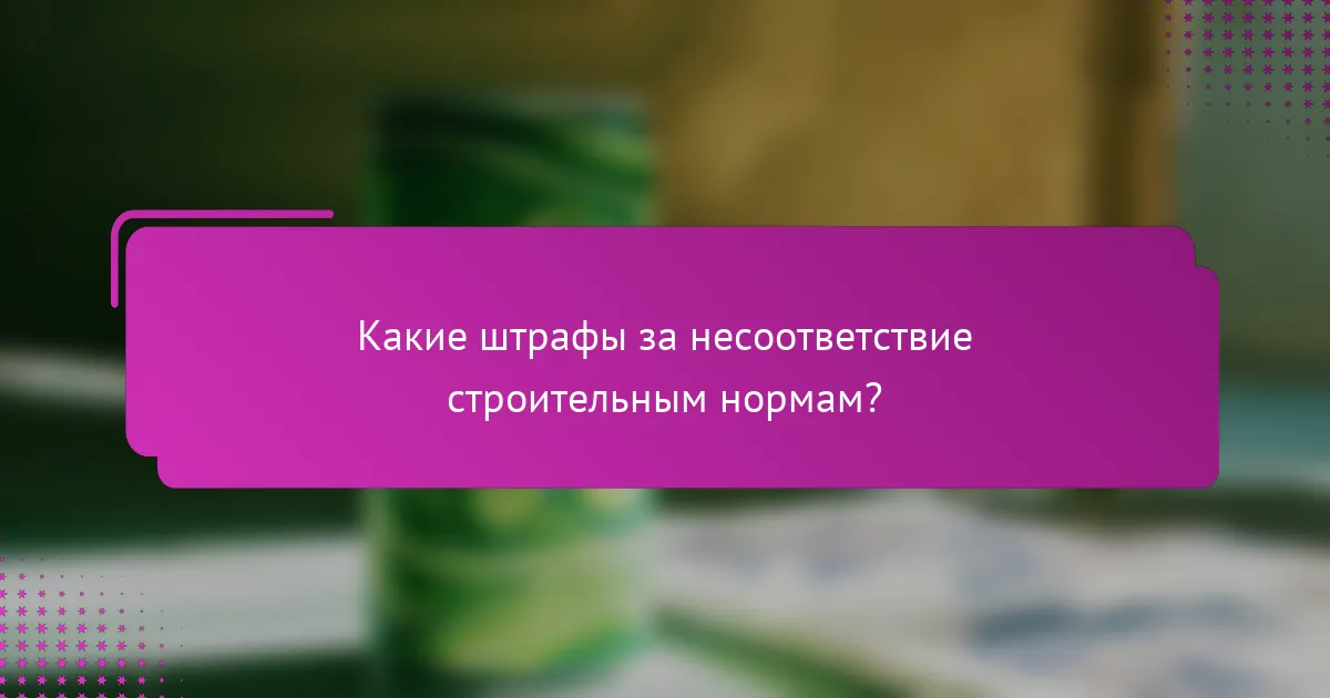 Какие штрафы за несоответствие строительным нормам?